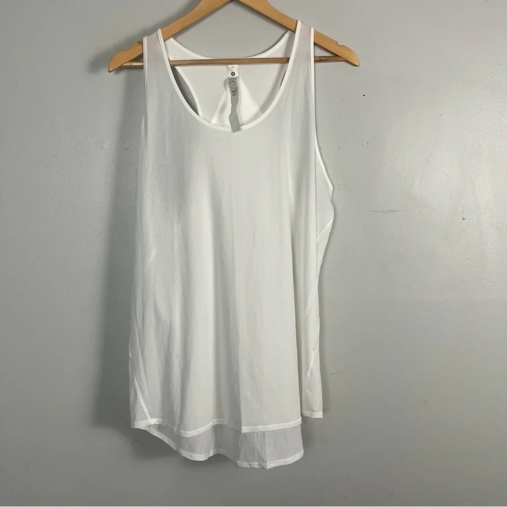 Lululemon Essential Tank Pleated Jersey white size 12